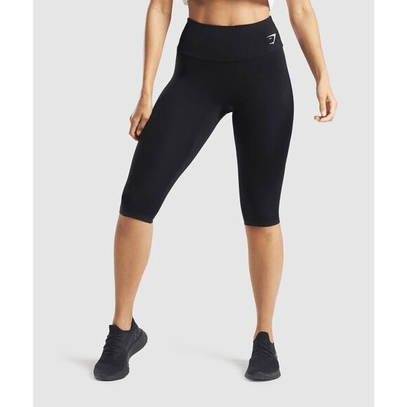 Gymshark Black Cropped Training Leggings - Picture 1 of 4